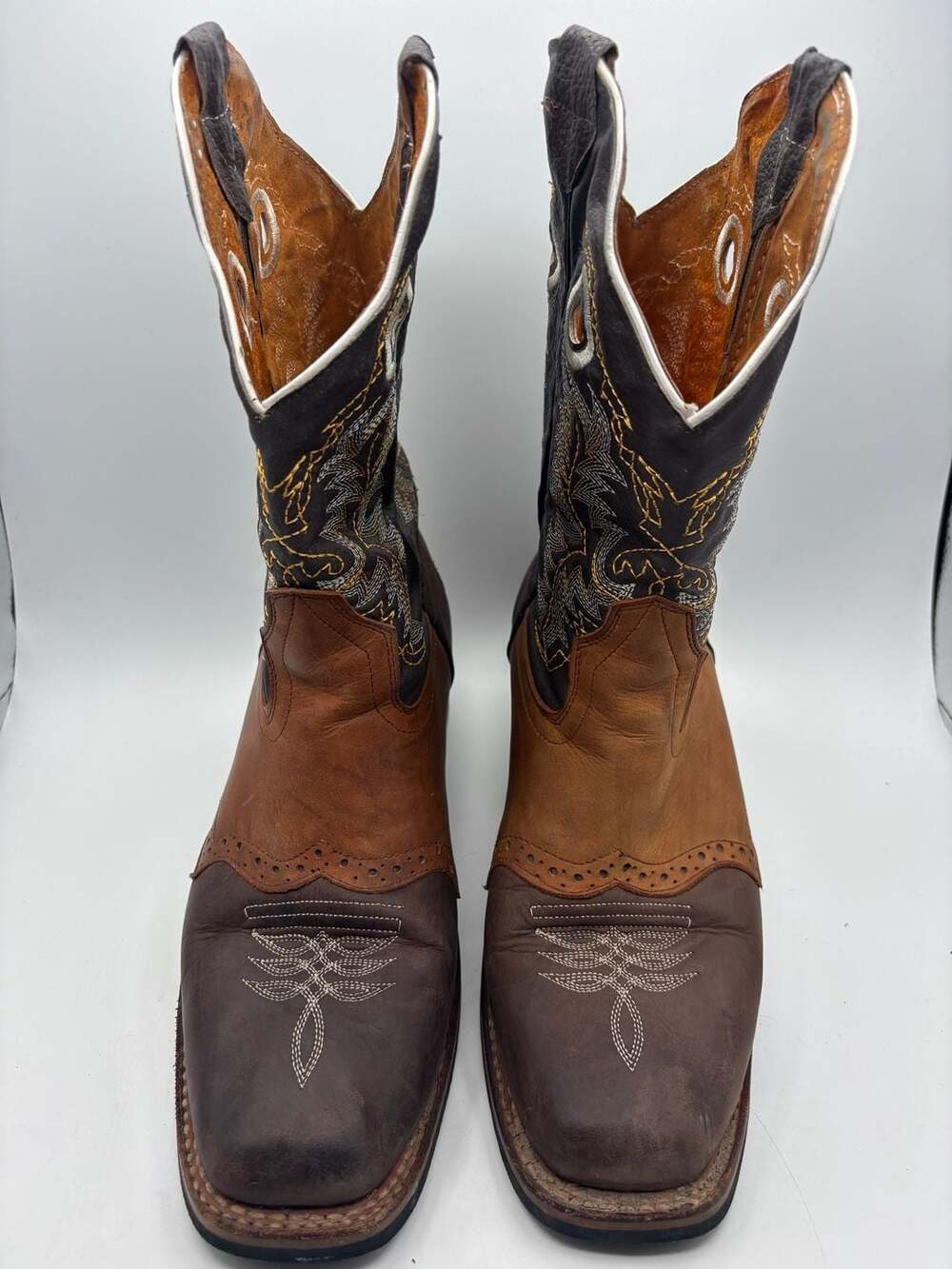 Botas Rodeo Torito Western Square Toe Leather Cowboy Boots Men’s 8/8.5